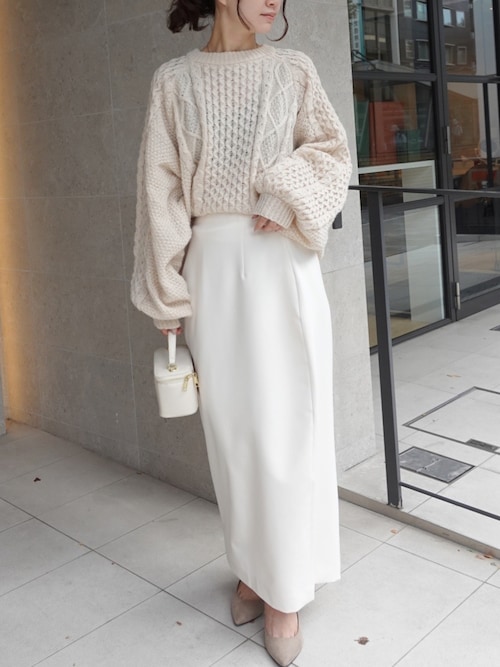 美品✨Whim Gazette ケーブルニット ボリュームスリーブ セール】ボリュームスリーブケーブルニット（ニット/セーター