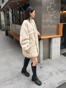「CORNERS（コーナーズ）のアイテム（ジャケット/アウター）」を使った、あかねさん（レディース・164cm）の冬コーディネート