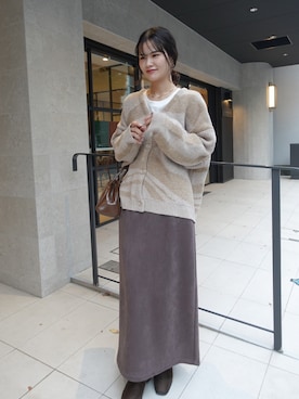 「CORNERS（コーナーズ）のアイテム（スカート）」を使った、あかねさん（レディース・165cm）の秋コーディネート