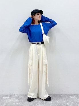 「モードストリート」｜「アイテム（ハンチング/ベレー帽）」を使った、サエさん（レディース・159cm）の冬コーディネート