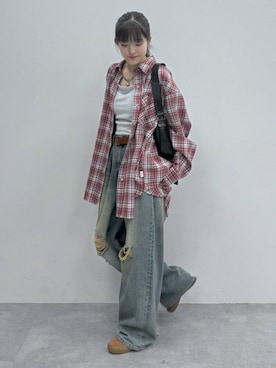 「PBLIM（ページボーイリム）のPBLIM/カップツキリボンキャミ（キャミソール）」を使った、サエさん（レディース・159cm）の夏コーディネート