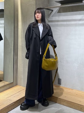 「PAGEBOY（ページボーイ）のアイテム（トレンチコート）」を使った、サエさん（レディース・159cm）の冬コーディネート