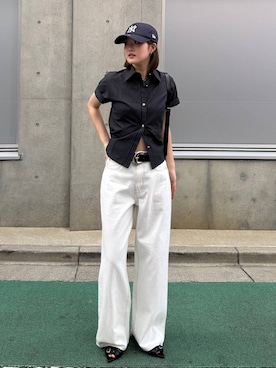 「PAGEBOY（ページボーイ）の【NEWERA】9TWENTY（キャップ、ブルー系）」を使った、サエさん（レディース・159cm）の春コーディネート