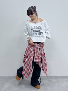 「PBLIM（ページボーイリム）のPBLIM/カップツキリボンキャミ（キャミソール）」を使った、サエさん（レディース・159cm）の夏コーディネート