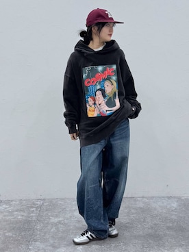 「アイテム（パーカー）」を使った、サエさん（レディース・159cm・20代）の冬コーディネート