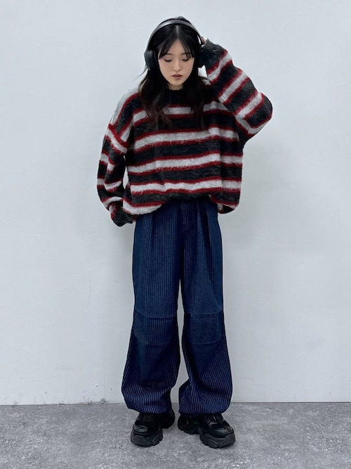 セール】PBLIM/ストライプルーズパンツ（デニムパンツ）｜PBLIM