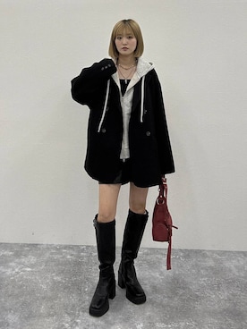 「アイテム（パーカー）」を使った、サエさん（レディース・159cm・20代）の秋コーディネート