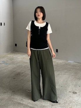 「PAGEBOY（ページボーイ）のアイテム（パンツ）」を使った、サエさん（レディース・159cm）の春コーディネート