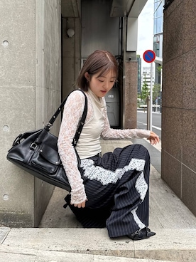 「PAGEBOY（ページボーイ）のアイテム（パンツ）」を使った、サエさん（レディース・159cm）の春コーディネート