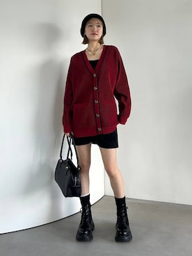 「アイテム（ハンチング/ベレー帽）」を使った、サエさん（レディース・159cm・20代）の秋コーディネート