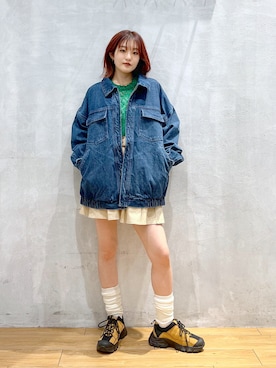 「PBLIM（ページボーイリム）のアイテム（スカート）」を使った、サエさん（レディース・159cm）の冬コーディネート