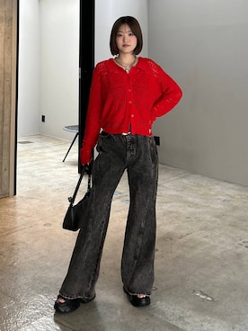 「PAGEBOY（ページボーイ）のヴィンテージバックルベルト（ベルト、ブラック系）」を使った、サエさん（レディース・159cm）の春コーディネート