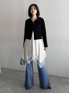 「PAGEBOY（ページボーイ）のアイテム（パンツ）」を使った、サエさん（レディース・159cm）の春コーディネート