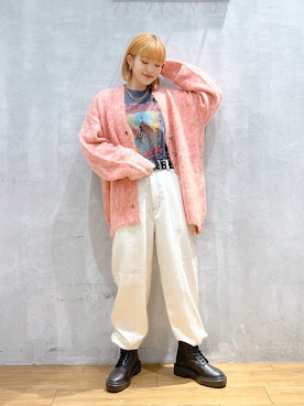 「PBLIM（ページボーイリム）のアイテム（ブーツ）」を使った、サエさん（レディース・159cm）の秋コーディネート