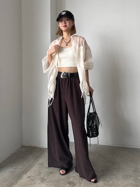 「アイテム（シャツ/ブラウス）」を使った、サエさん（レディース・159cm）の夏コーディネート