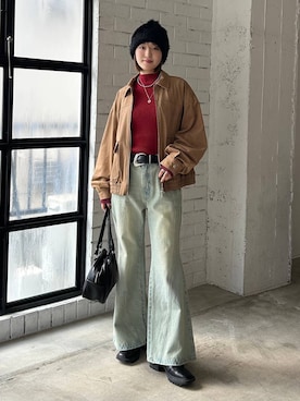 「アイテム（ブルゾン）」を使った、サエさん（レディース・159cm・20代）の秋コーディネート