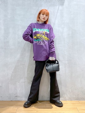 Tシャツ カットソー パープル系 を使ったレディース人気ファッションコーディネート Wear