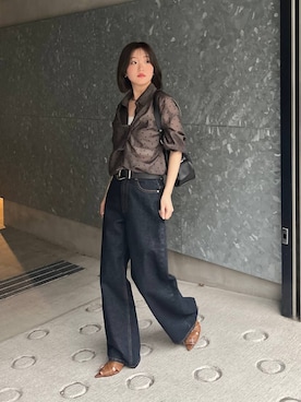 「PAGEBOY（ページボーイ）のアイテム（スラックス）」を使った、サエさん（レディース・159cm）の春コーディネート