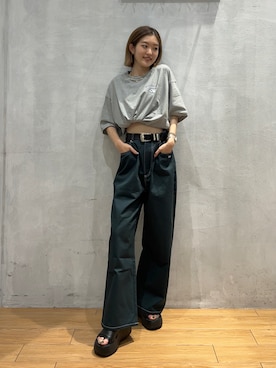 「PBLIM（ページボーイリム）のPAGEBOYLIM/カツラギスケーターパンツ（その他パンツ）」を使った、サエさん（レディース・159cm）の夏コーディネート