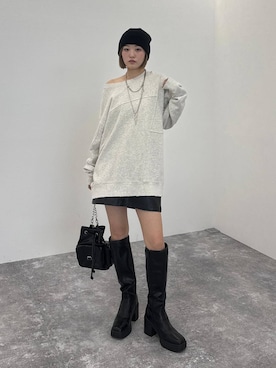 「アイテム（スウェット）」を使った、サエさん（レディース・159cm・20代）の秋コーディネート