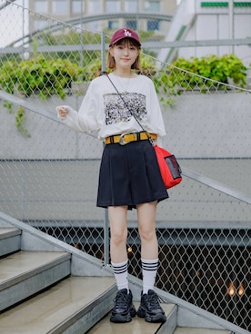「アイテム（バッグ）」を使った、サエさん（レディース・159cm・20代）の夏コーディネート