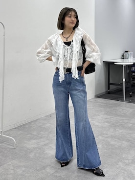 「PAGEBOY（ページボーイ）のアイテム（パンツ）」を使った、サエさん（レディース・159cm）の春コーディネート