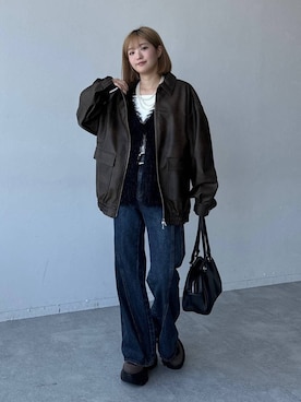 「PAGEBOY（ページボーイ）のアイテム（Tシャツ/カットソー）」を使った、サエさん（レディース・159cm）の秋コーディネート