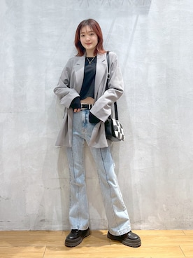 「PBLIM（ページボーイリム）のアイテム（アクセサリー）」を使った、サエさん（レディース・159cm）の春コーディネート