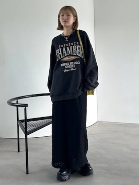 「アイテム（スウェット）」を使った、サエさん（レディース・159cm）の夏コーディネート
