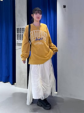 「アイテム（スウェット）」を使った、サエさん（レディース・159cm・20代）の夏コーディネート