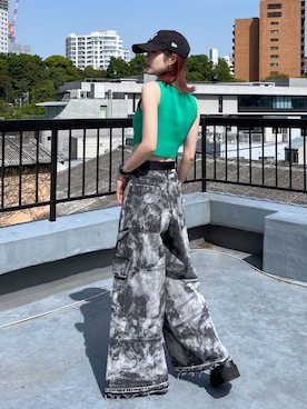「ブリーチデニム」｜「アイテム（帽子）」を使った、サエさん（レディース・159cm）の春コーディネート