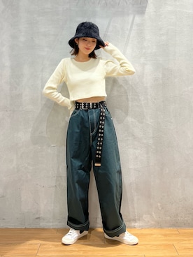 「PBLIM（ページボーイリム）のPAGEBOYLIM/カツラギスケーターパンツ（その他パンツ）」を使った、サエさん（レディース・159cm）の秋コーディネート