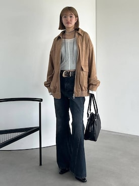 「PAGEBOY（ページボーイ）のヴィンテージバックルベルト（ベルト）」を使った、サエさん（レディース・159cm・20代）の夏コーディネート