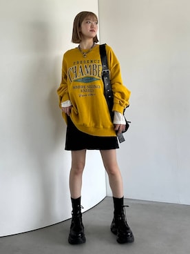 「アイテム（スウェット）」を使った、サエさん（レディース・159cm）の夏コーディネート