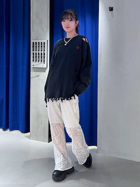 「アイテム（スウェット）」を使った、サエさん（レディース・159cm・20代）の夏コーディネート