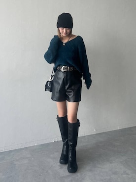 「アイテム（ニットキャップ/ビーニー）」を使った、サエさん（レディース・159cm・20代）の秋コーディネート