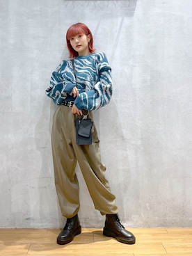 「PBLIM（ページボーイリム）のアイテム（ブーツ）」を使った、サエさん（レディース・159cm）の秋コーディネート