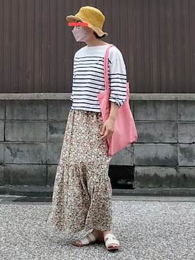 「feepur（フェピュール）のアイテム（バッグ）」を使った、MAKIさん（レディース・155cm）の夏コーディネート