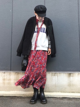 「アイテム（ブルゾン）」を使った、MAKIさん（レディース・155cm・40代）の冬コーディネート