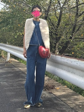 「アイテム（ショルダーバッグ）」を使った、MAKIさん（レディース・154cm）の秋コーディネート