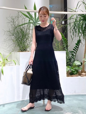 「Andemiu（アンデミュウ）のクリアトートバッグ940559（ショルダーバッグ）」を使った、nabeさん（レディース・160cm）の夏コーディネート