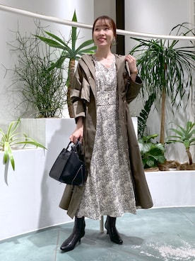 「andemiu」｜「アイテム（トレンチコート）」を使った、nabeさん（レディース・160cm）の秋コーディネート