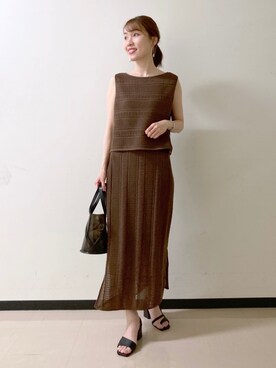 「Andemiu（アンデミュウ）のクリアトートバッグ940559（ショルダーバッグ）」を使った、nabeさん（レディース・160cm）の夏コーディネート