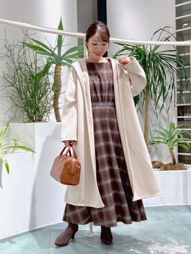 「andemiu」｜「アイテム（その他アウター）」を使った、nabeさん（レディース・160cm）の秋コーディネート