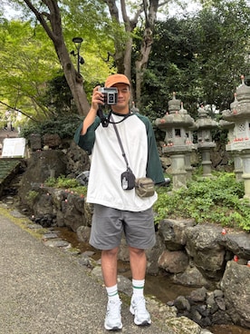 「アイテム（バッグ）」を使った、阿傑さん（メンズ・173cm・30代）の秋コーディネート