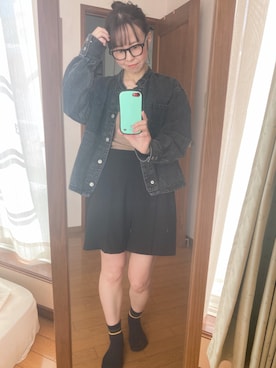 「coen」｜「アイテム（デニムジャケット）」を使った、ちぃ。 さん（レディース・156cm）の秋コーディネート
