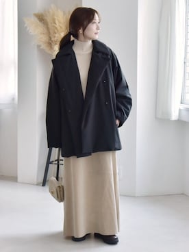 「アイテム（その他アウター）」を使った、穂坂さん（レディース・156cm）の秋コーディネート