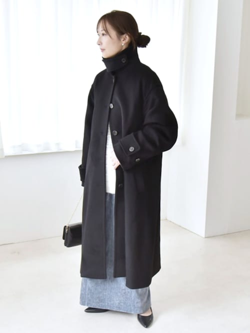 セール】quaranciel: PURE WOOL スタンド & ステンカラー ロング