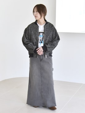 「アイテム（ブルゾン）」を使った、穂坂さん（レディース・156cm）の秋コーディネート