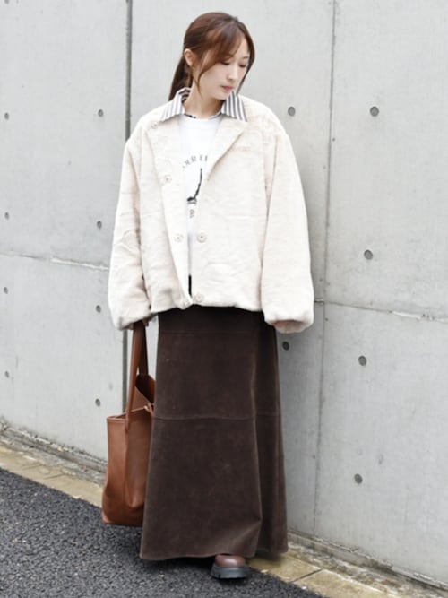 セール】quaranciel:〈洗濯機可能〉ポリエステル スエード フレア